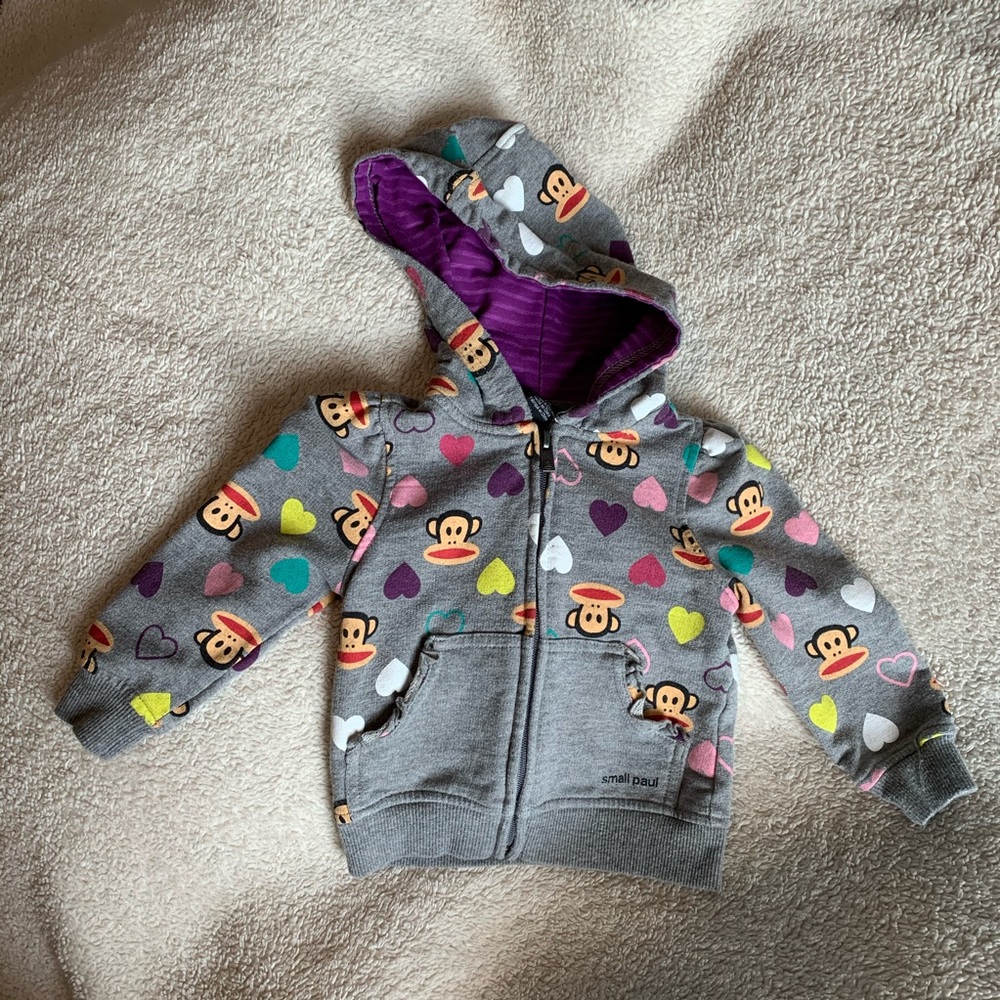 Paul Frank "Small Paul" Monkey Hoodie size 12 M